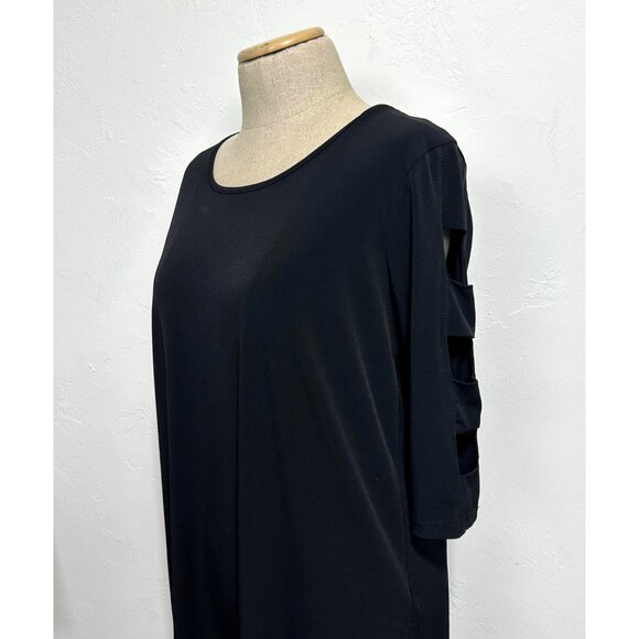 Clara Sunwoo Womens Small 3/4 Sleeves With Shoulder Cut Out Long Line Tunic - Picture 9 of 10